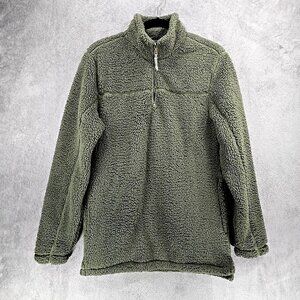 Alpine Sherpa Fleece Sweater Olive 1/4 Zip Pullover Long Sleeve Men's Size Small